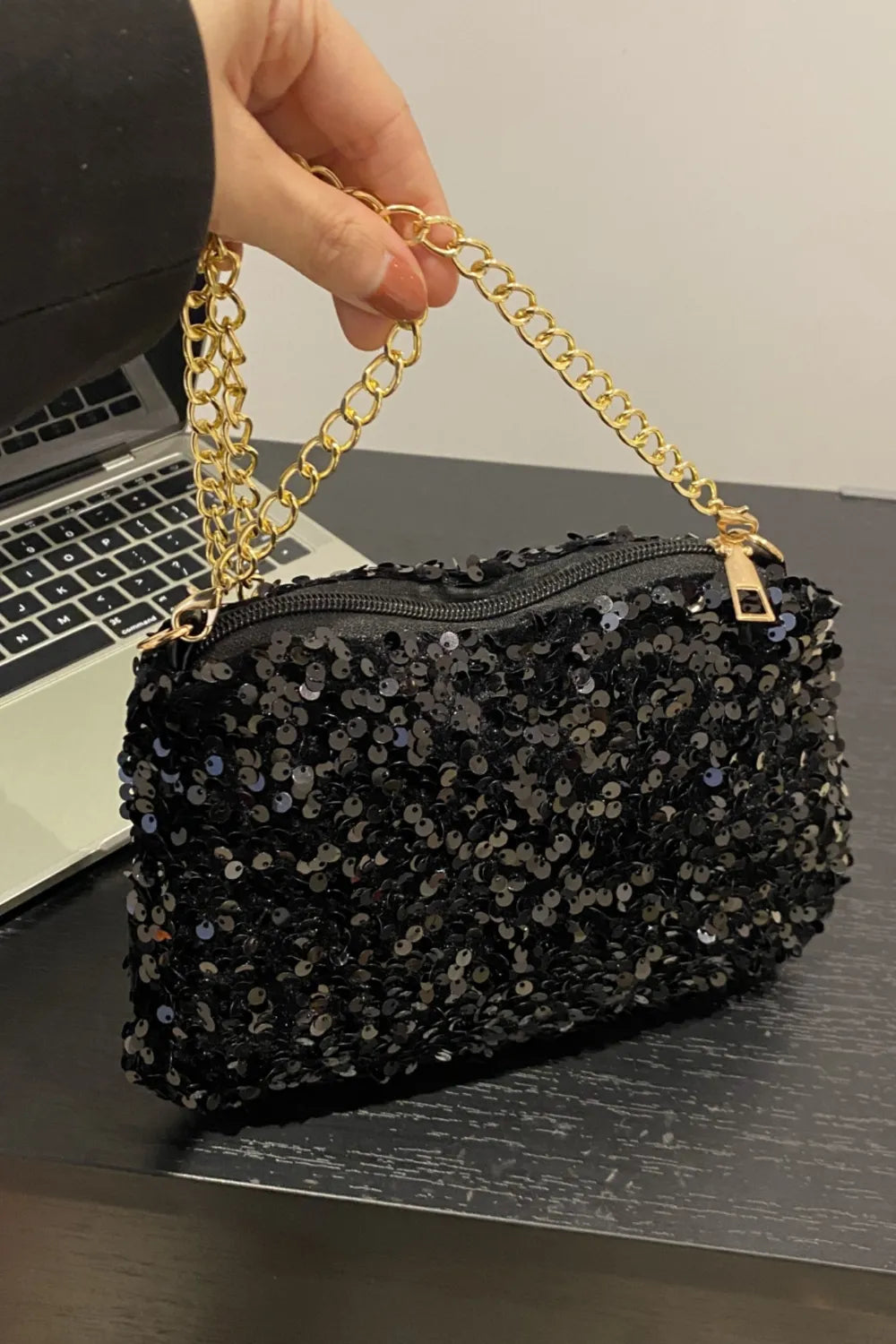 Sequin Removable Strap Shoulder Bag – Glamorous Evening Purse - Grace Beauty H&C 