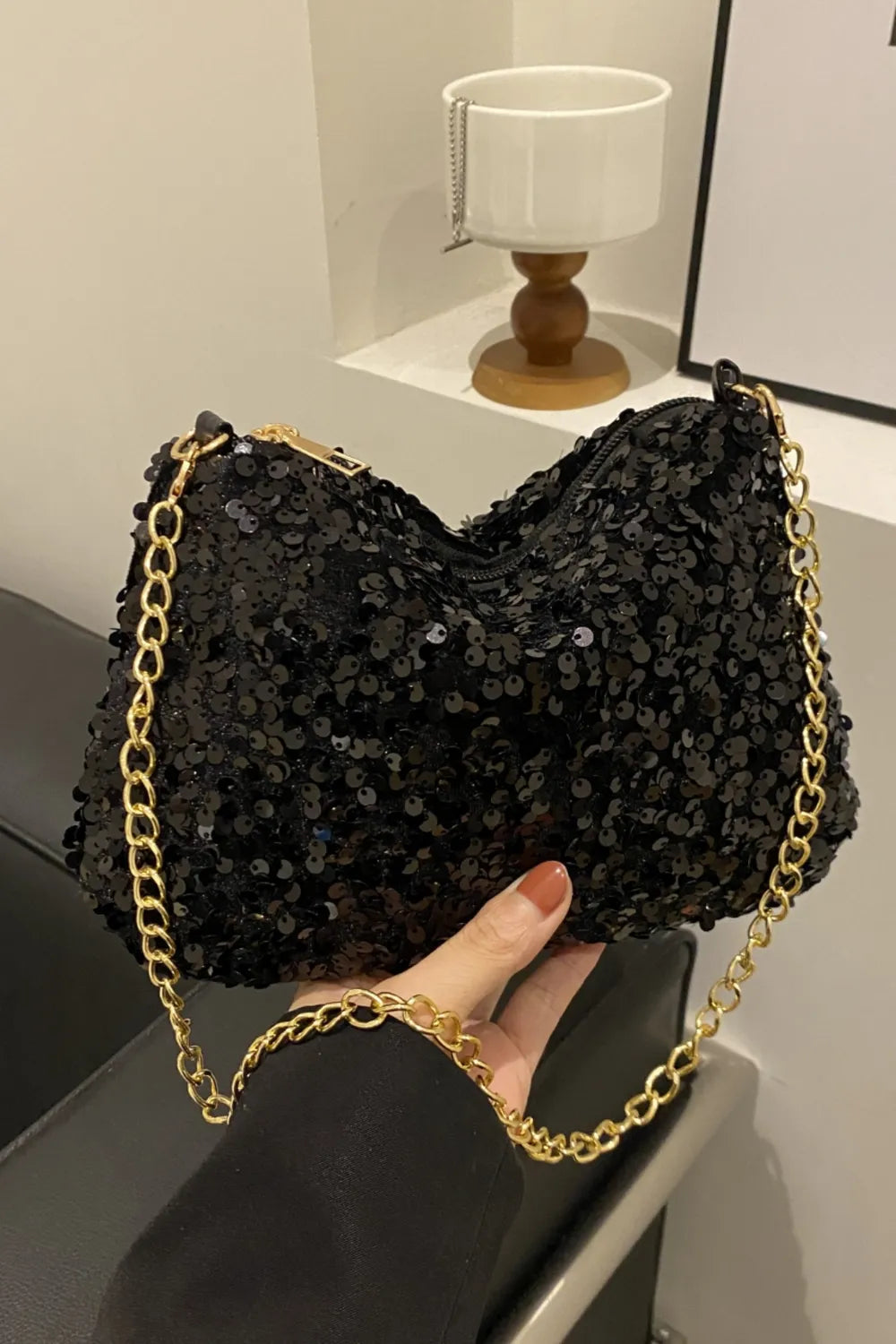 Sequin Removable Strap Shoulder Bag – Glamorous Evening Purse - Grace Beauty H&C 