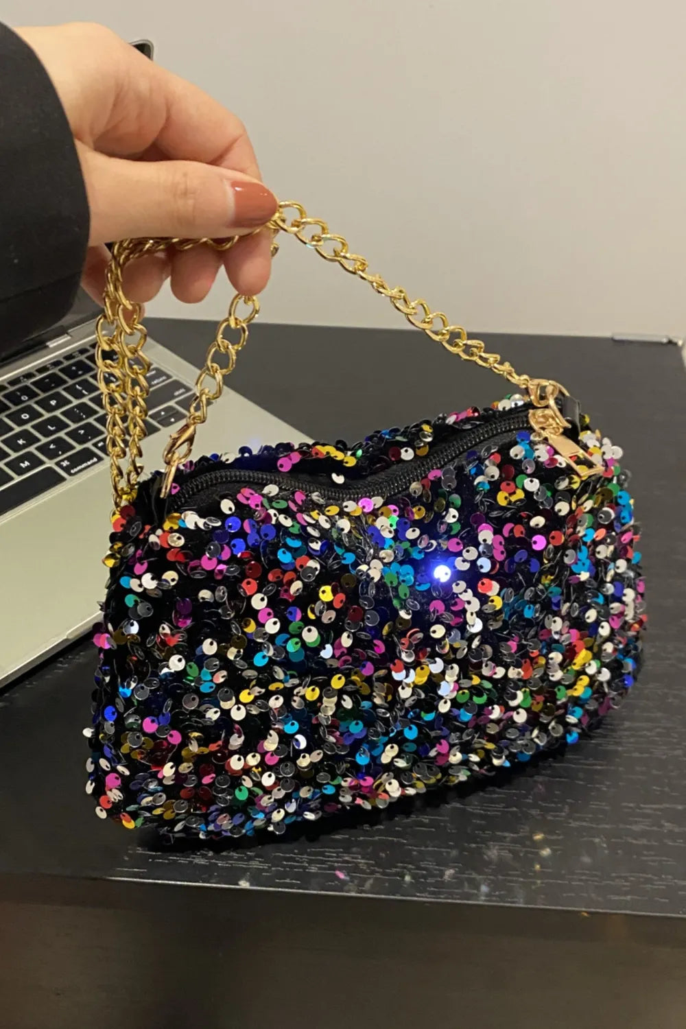 Sequin Removable Strap Shoulder Bag – Glamorous Evening Purse - Grace Beauty H&C 