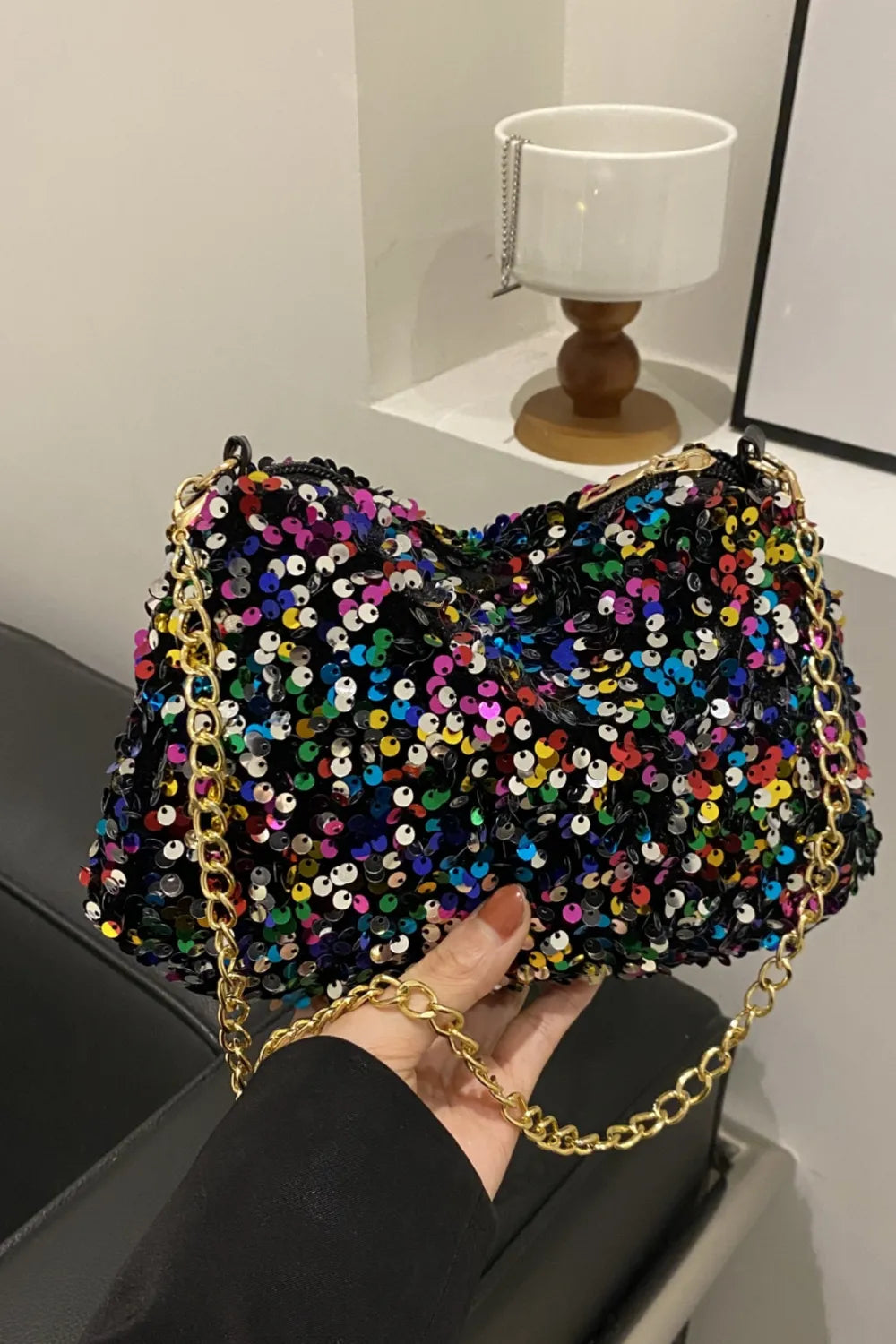 Sequin Removable Strap Shoulder Bag – Glamorous Evening Purse - Grace Beauty H&C 