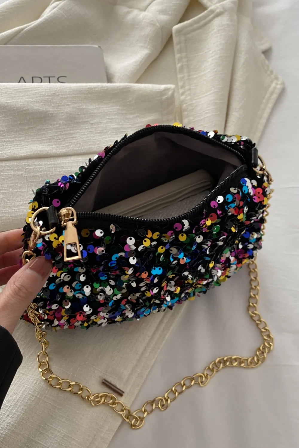 Sequin Removable Strap Shoulder Bag – Glamorous Evening Purse - Grace Beauty H&C 