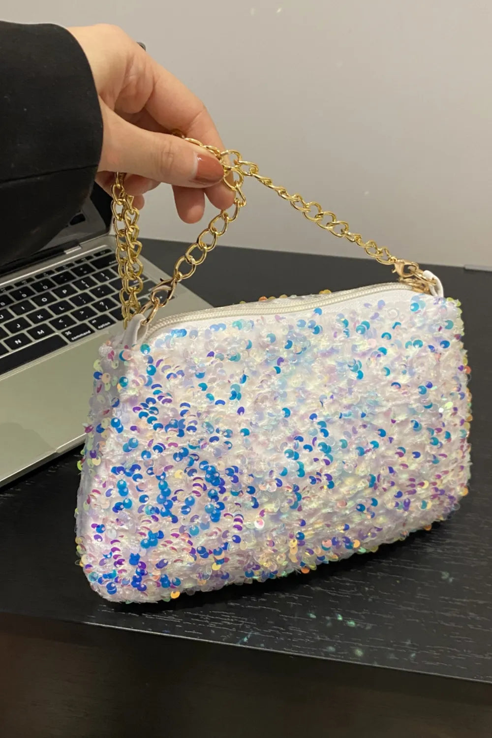 Sequin Removable Strap Shoulder Bag – Glamorous Evening Purse - Grace Beauty H&C 