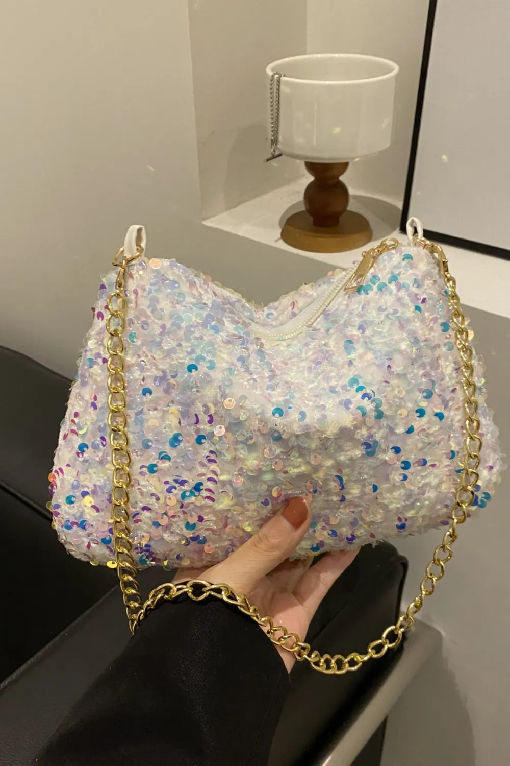 Sequin Removable Strap Shoulder Bag – Glamorous Evening Purse - Grace Beauty H&C 