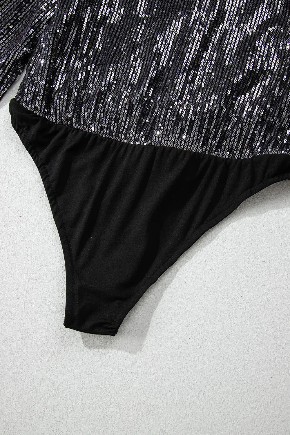 Sequin Surplice Long Sleeve Bodysuit - Grace Beauty H&C 
