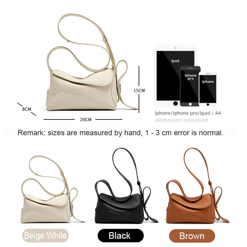 Genuine Leather Underarm Bag For Women's Summer New Versatile Shoulder Bag With Geometric Streamlined Design Crossbody Handbag - Grace Beauty H&C 