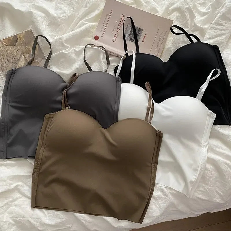 4 Colors Camisole for Women Fitness Crop Tops Summer Elegant Sexy All-match Casual Aesthetic Solid New - Grace Beauty H&C 