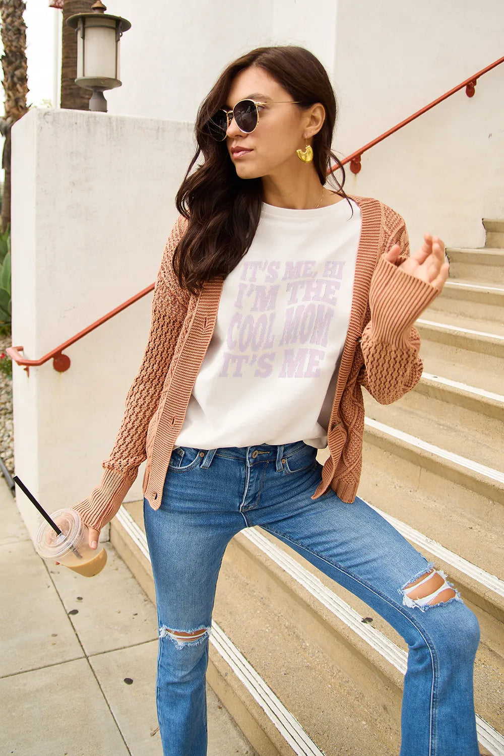Simply Love Full Size IT'S ME,HI I'M THE COOL MOM IT'S ME Round Neck T-Shirt - Grace Beauty H&C 