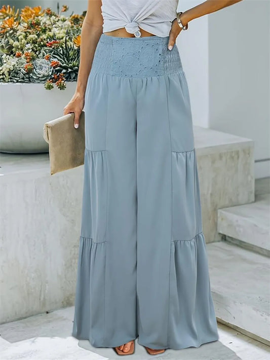Smocked High Waist Pants - Grace Beauty H&C 