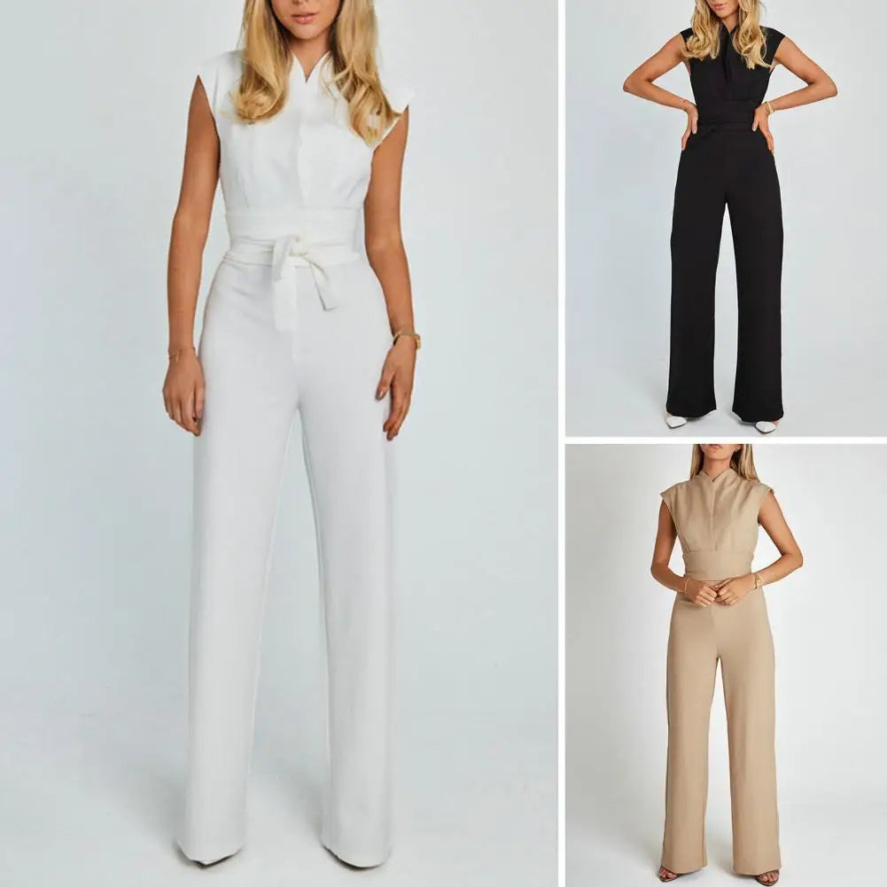 Solid Color Stylish Jumpsuit - Grace Beauty H&C 