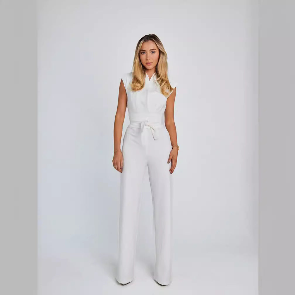 Solid Color Stylish Jumpsuit - Grace Beauty H&C 