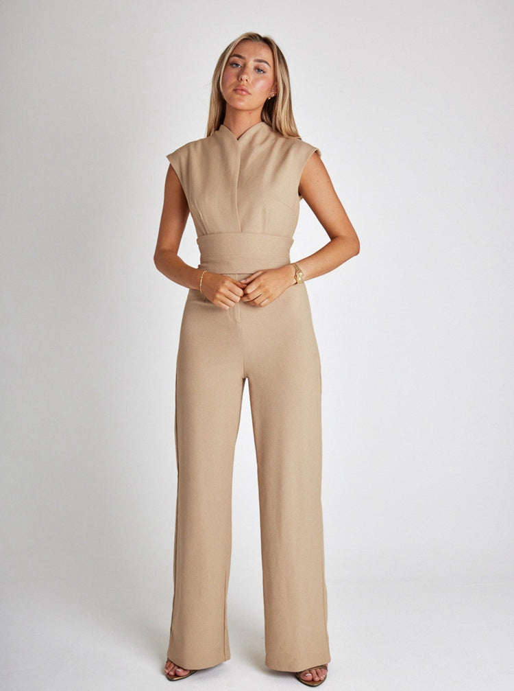 Solid Color Stylish Jumpsuit - Grace Beauty H&C 