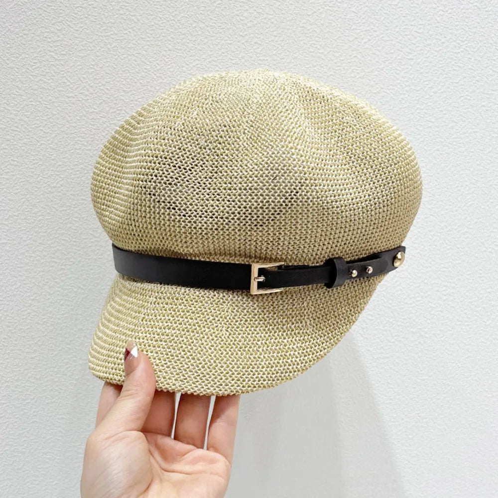 Straw Woven Buckle Hat - Grace Beauty H&C 