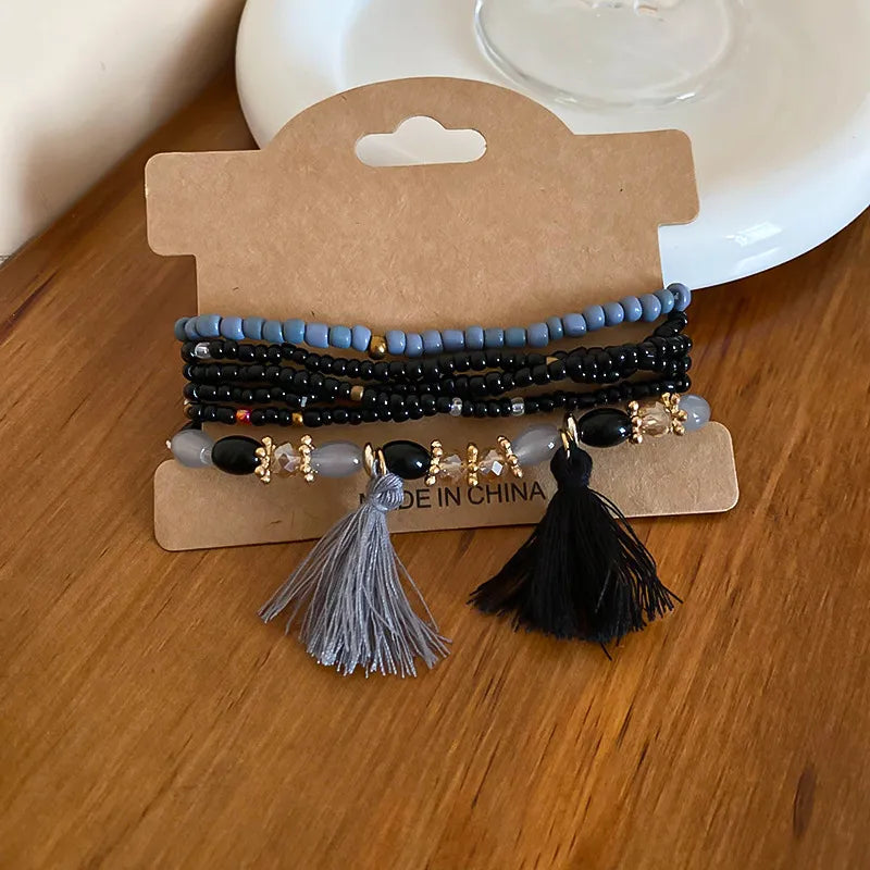 Tassel Rice Bead Bracelet – Handmade Boho Jewelry - Grace Beauty H&C 