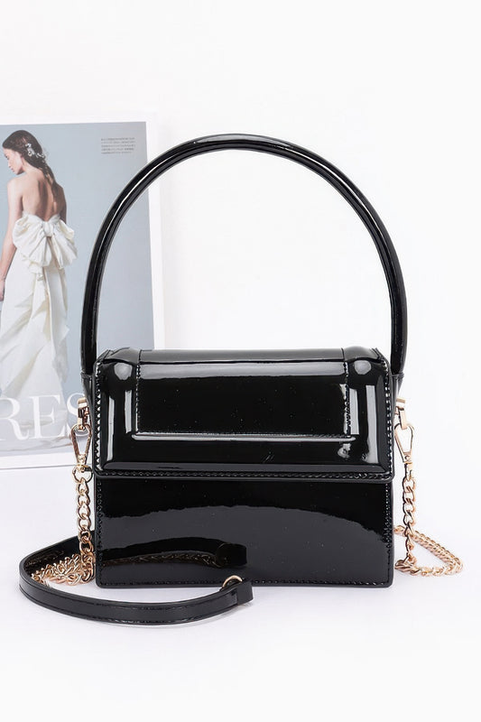 Enamel Top Handle Flap Bag - Grace Beauty H&C 