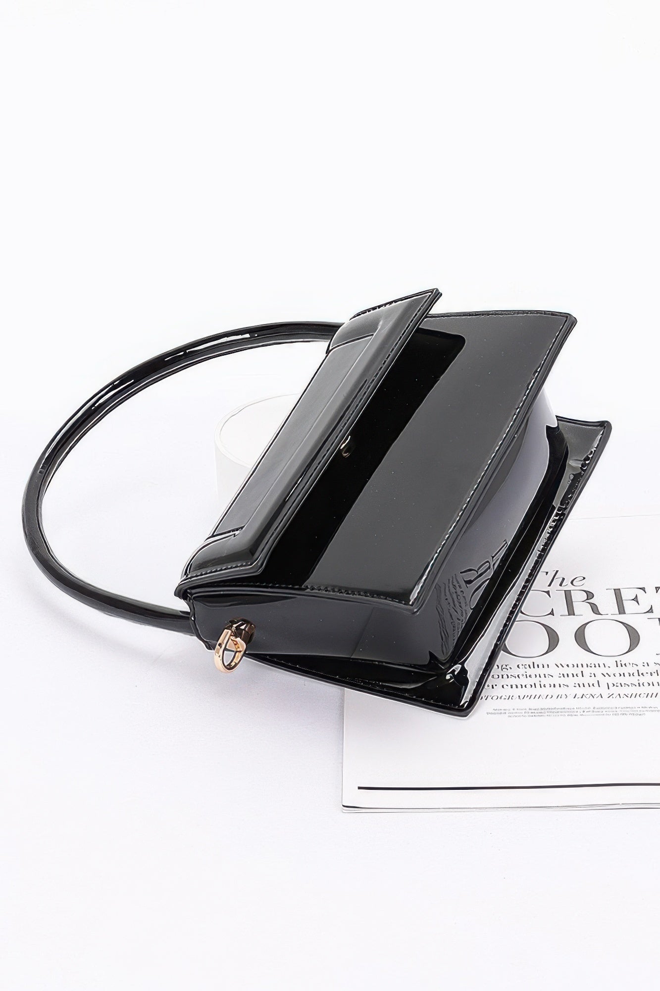 Enamel Top Handle Flap Bag - Grace Beauty H&C 