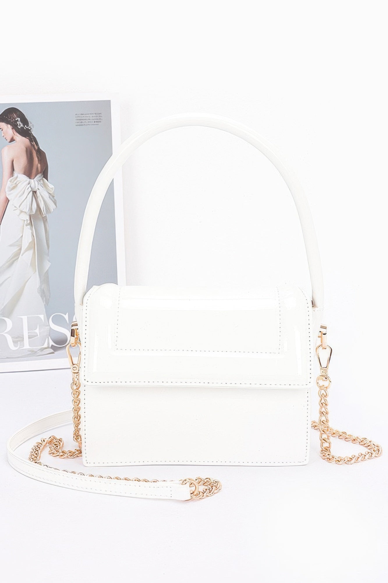 Enamel Top Handle Flap Bag - Grace Beauty H&C 