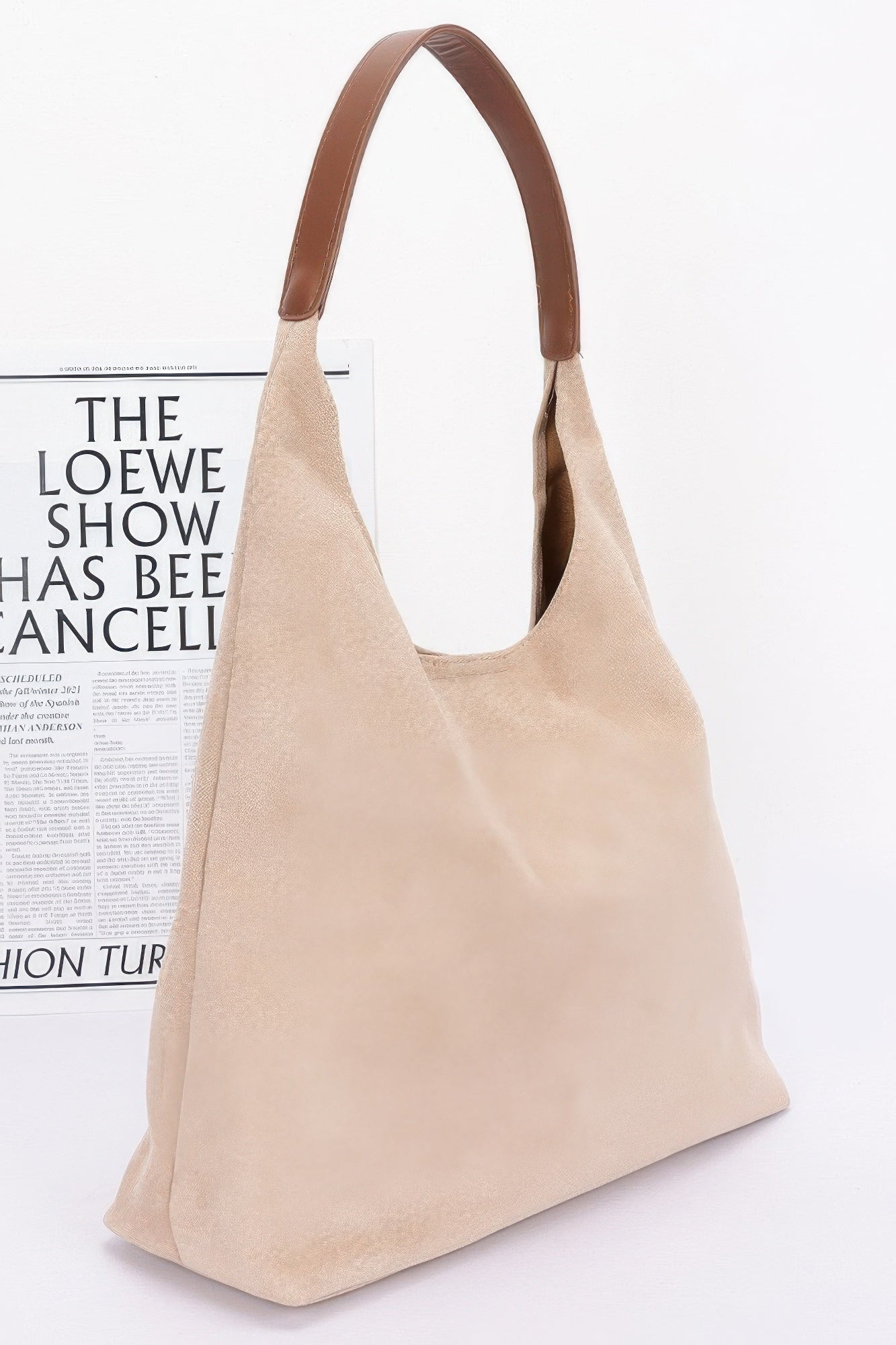 Faux Suede Bindle Bag W/ Pouch - Grace Beauty H&C 