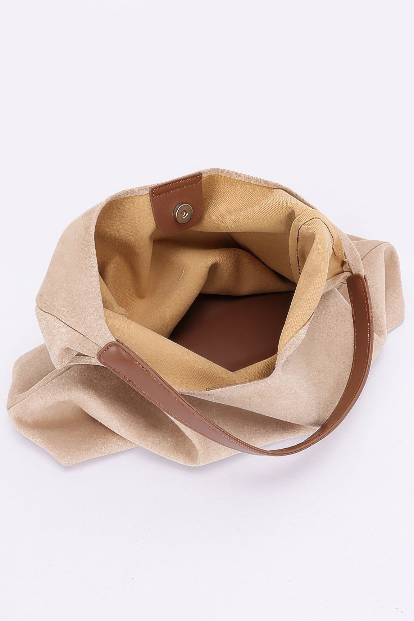 Faux Suede Bindle Bag W/ Pouch - Grace Beauty H&C 