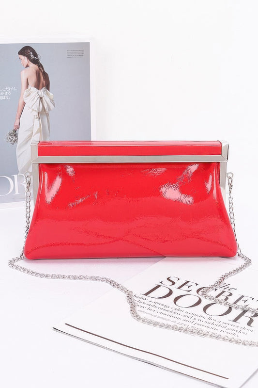Patent Leather Frame Clutch Bag - Grace Beauty H&C 