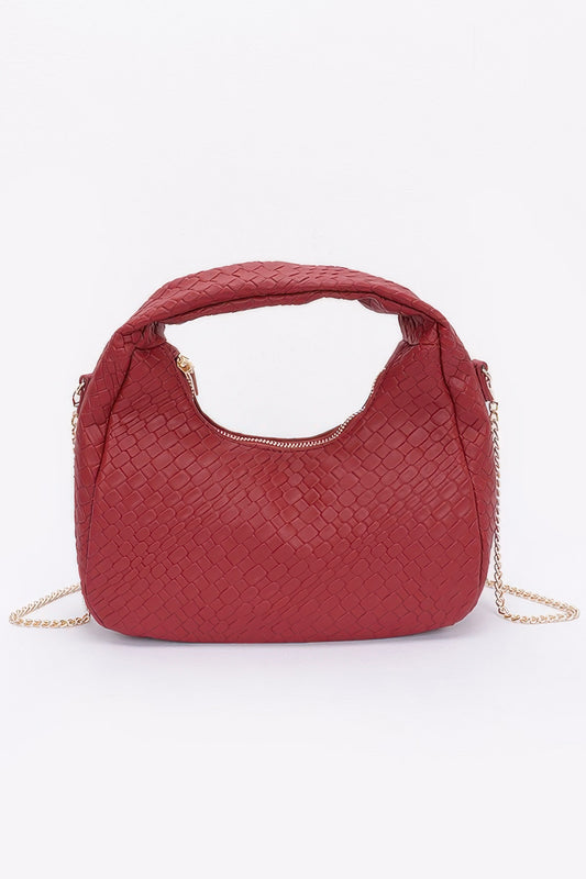 Embossed Faux Leather Hobo Bag - Grace Beauty H&C 