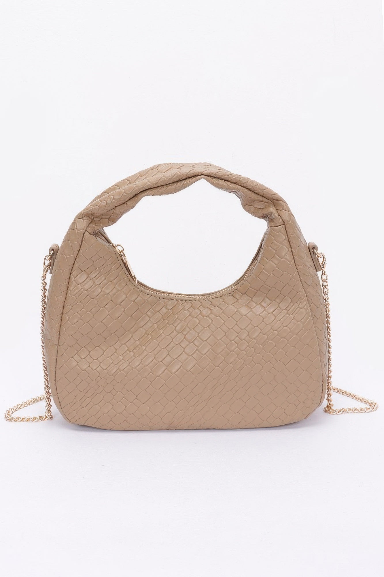 Embossed Faux Leather Hobo Bag - Grace Beauty H&C 