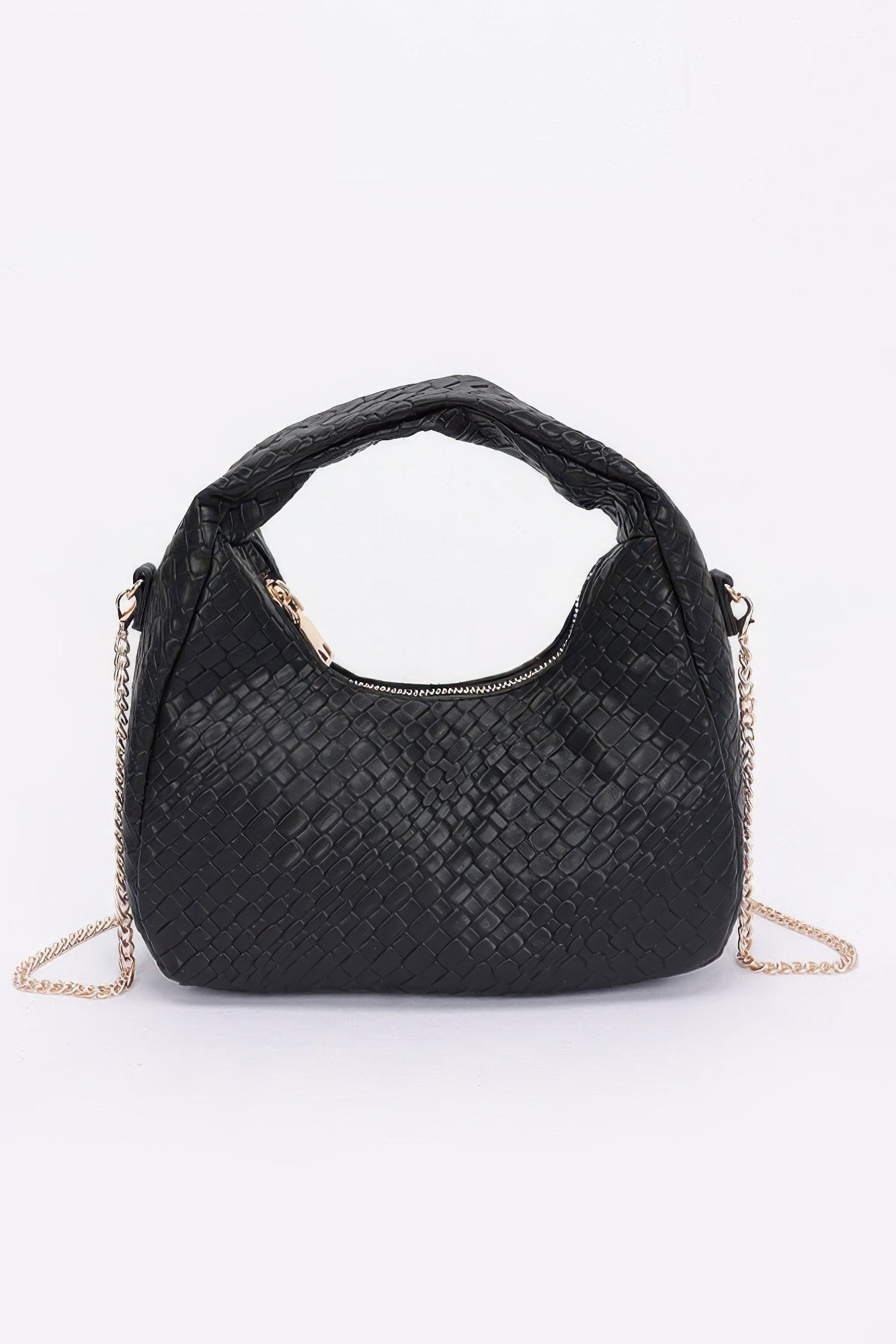 Embossed Faux Leather Hobo Bag - Grace Beauty H&C 