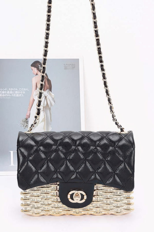 Metallic Acrylic Flap Bag - Grace Beauty H&C 