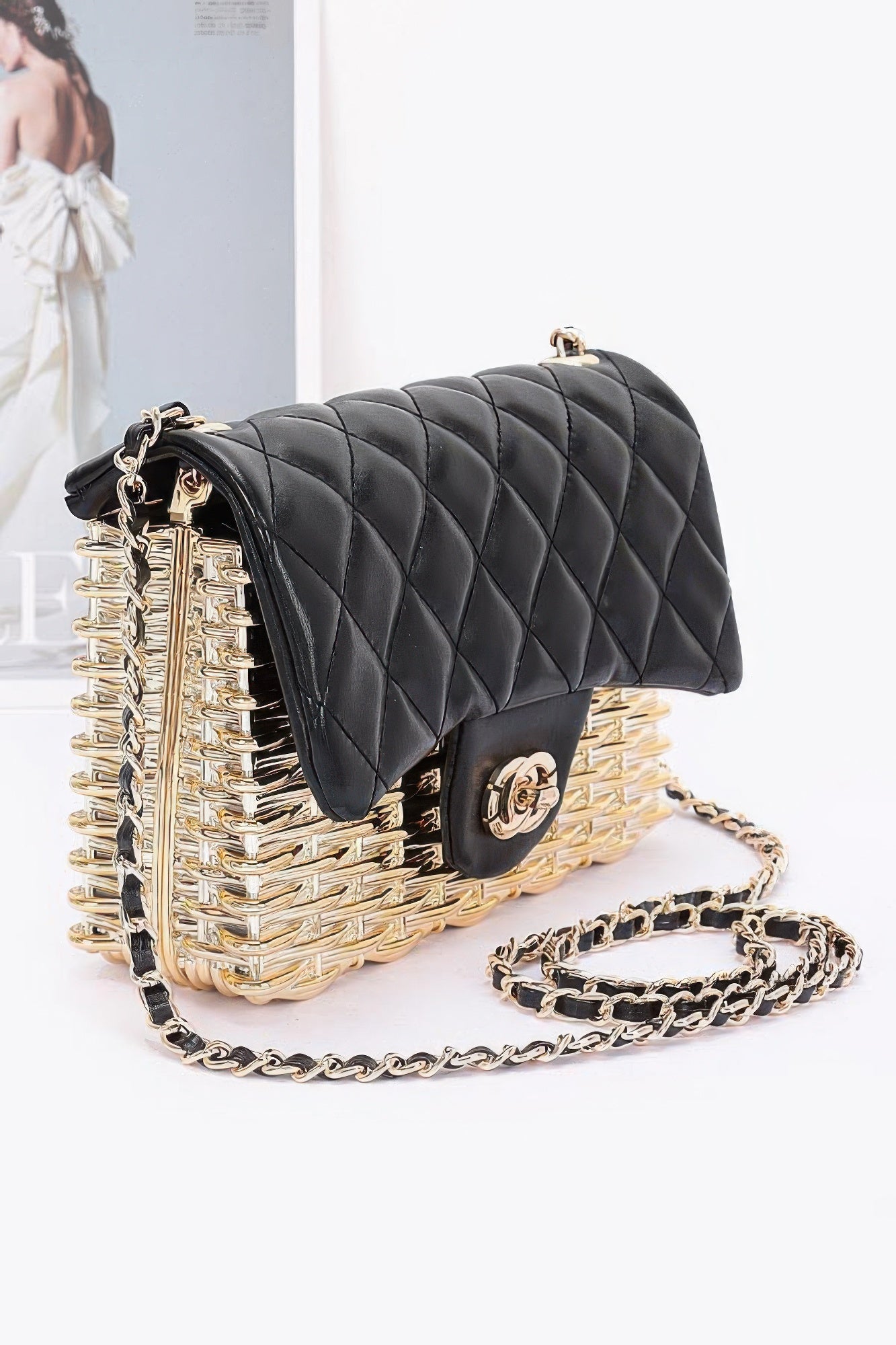Metallic Acrylic Flap Bag - Grace Beauty H&C 