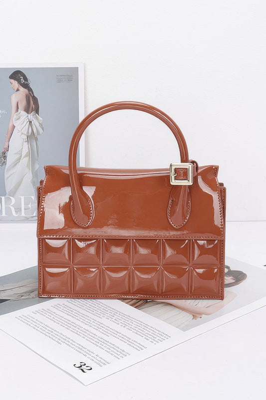 Embossed Enamel Top Handle Bag - Grace Beauty H&C 