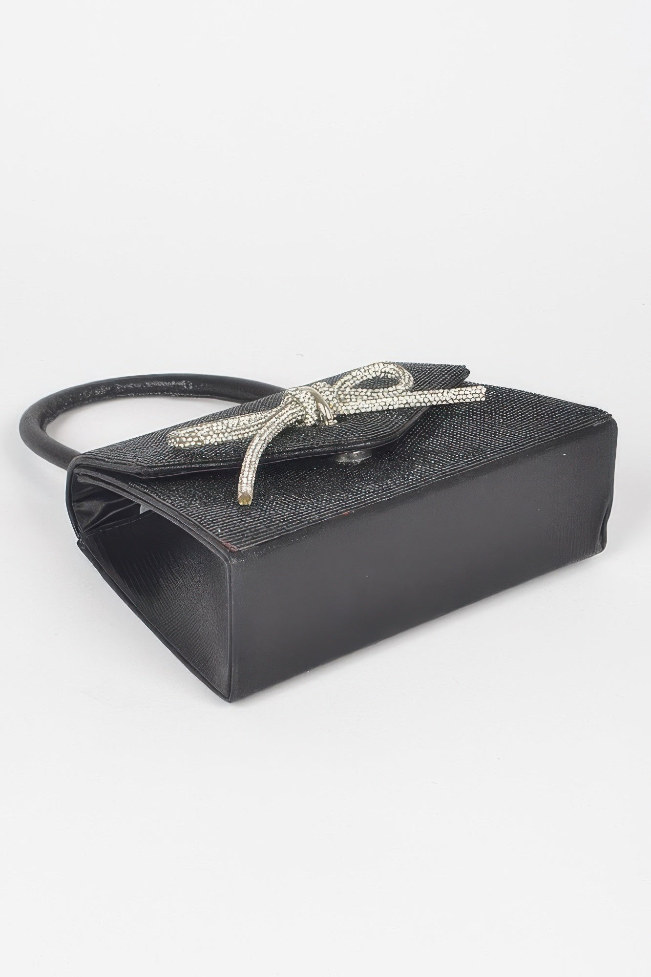 Rhinestone Ribbon Top Handle Bag - Grace Beauty H&C 