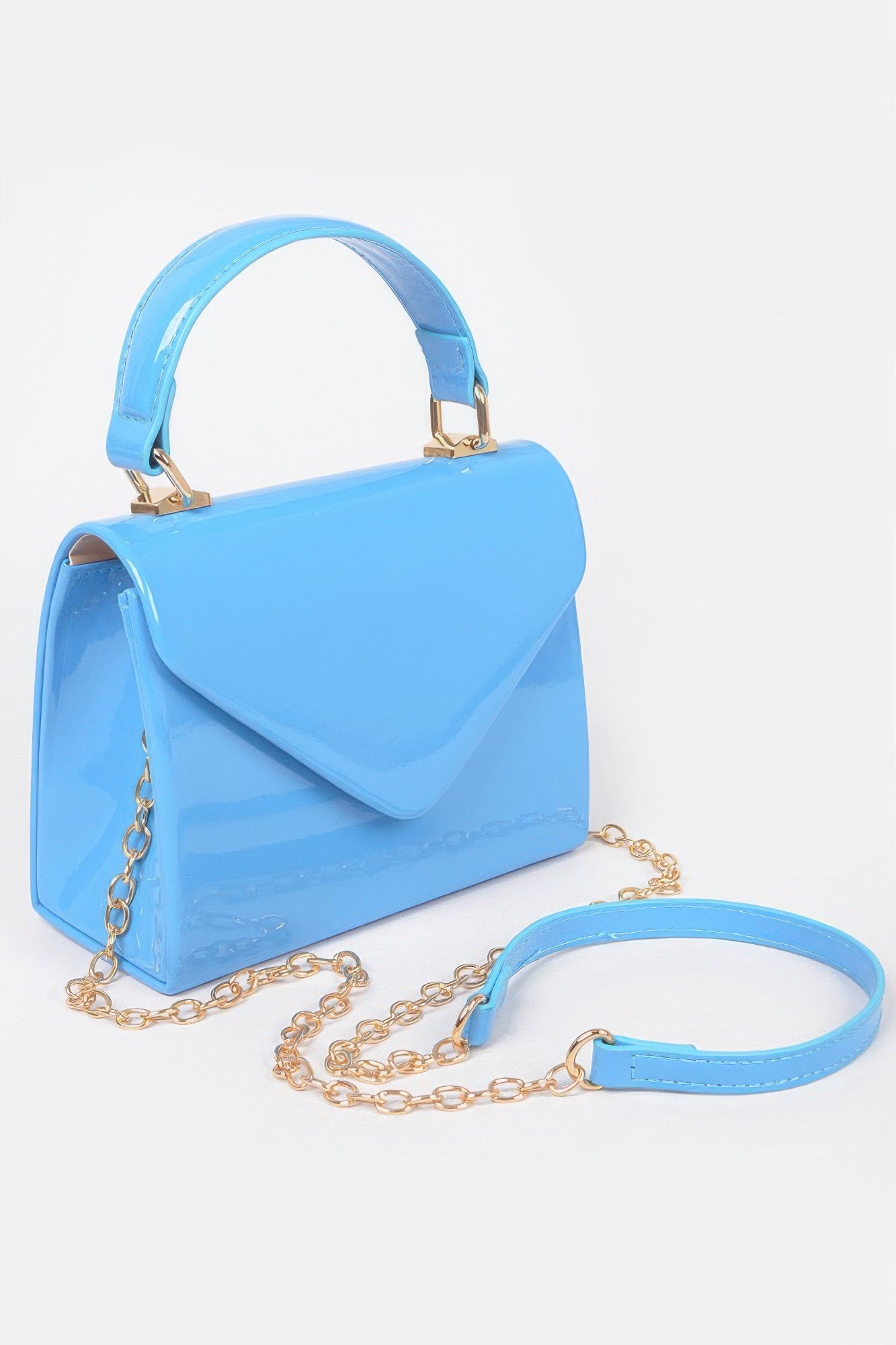 Enamel Faux Leather Top Handle Bag - Grace Beauty H&C 