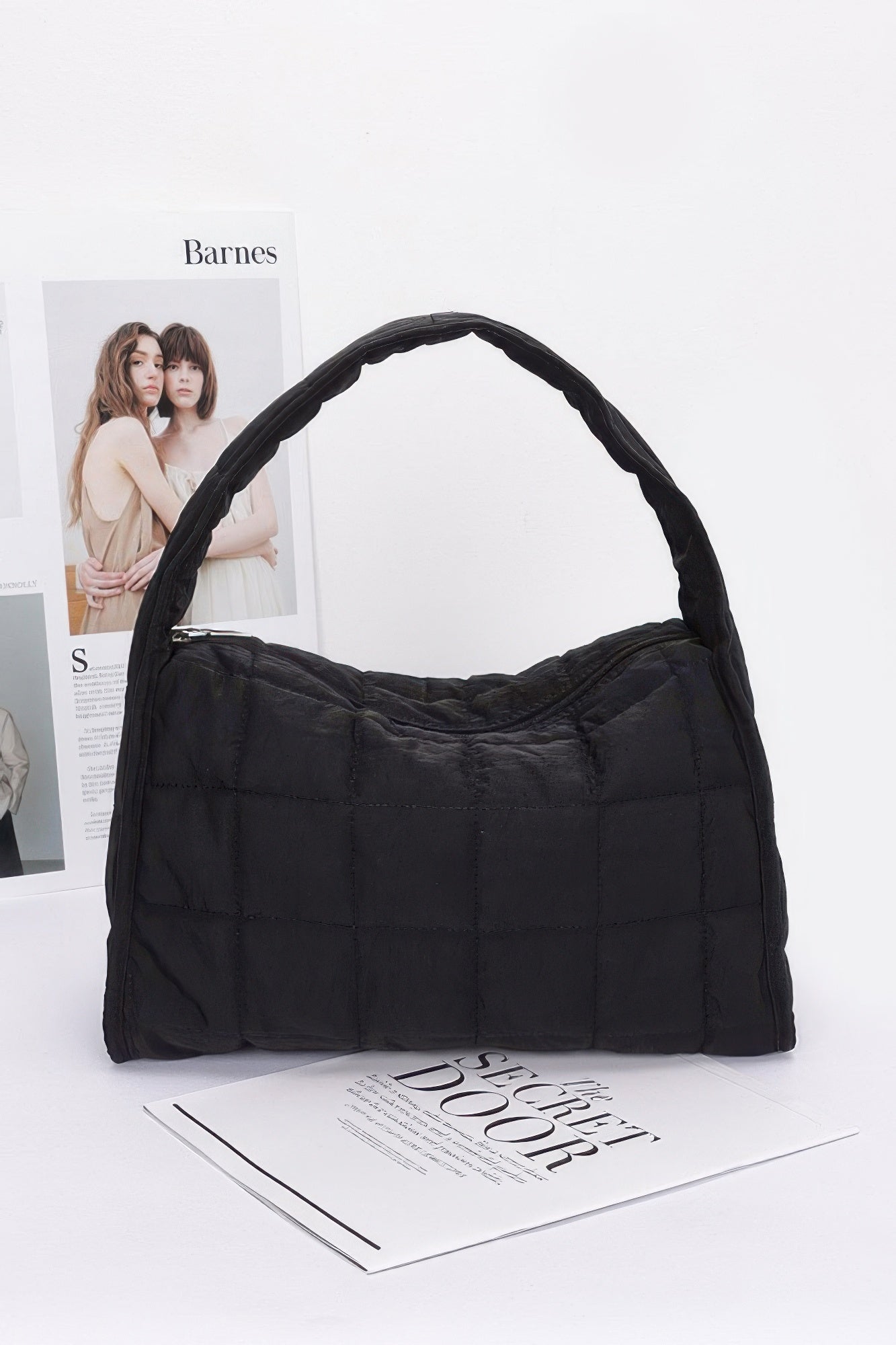 Quilted Nylon Shoulder Bag - Grace Beauty H&C 