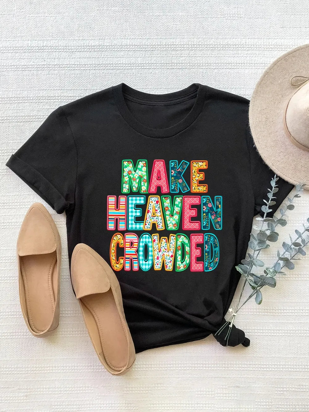 Women’s Letter Print T-Shirt – Casual Short Sleeve Tee - Grace Beauty H&C 