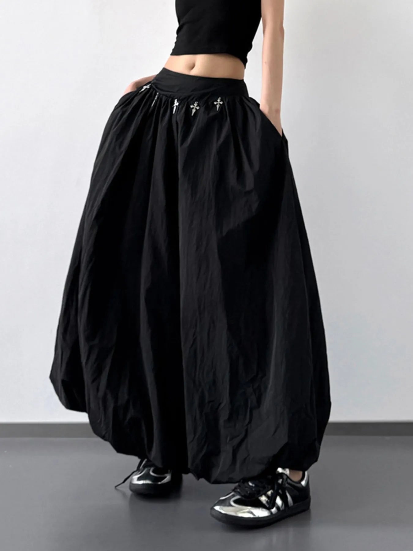 Elastic Waistband Bubble Maxi Skirt - Grace Beauty H&C 