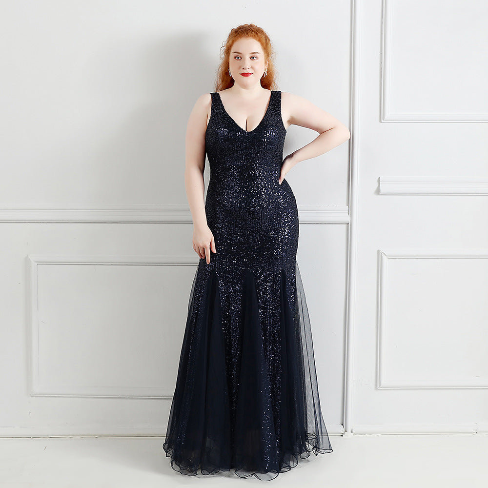 Fat Size Fat Beauty Costume Banquet Evening Dress - Grace Beauty H&C 