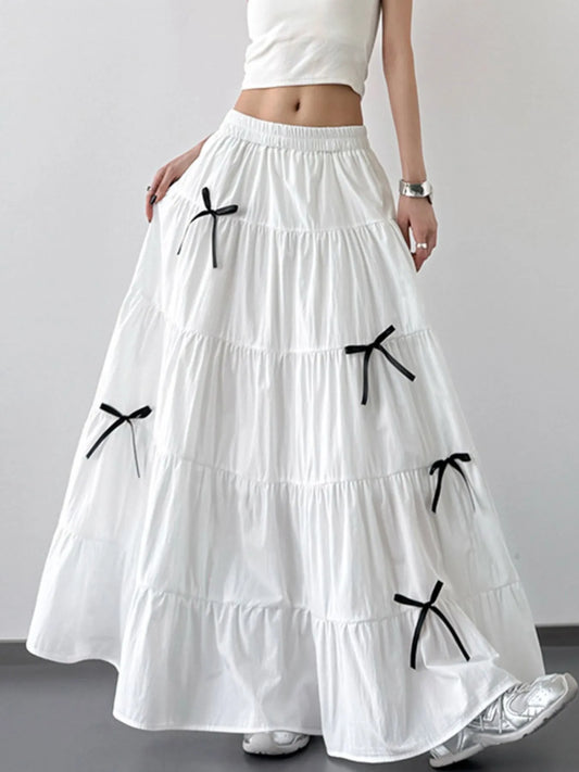 Tiered Bow Maxi Skirt - Grace Beauty H&C 