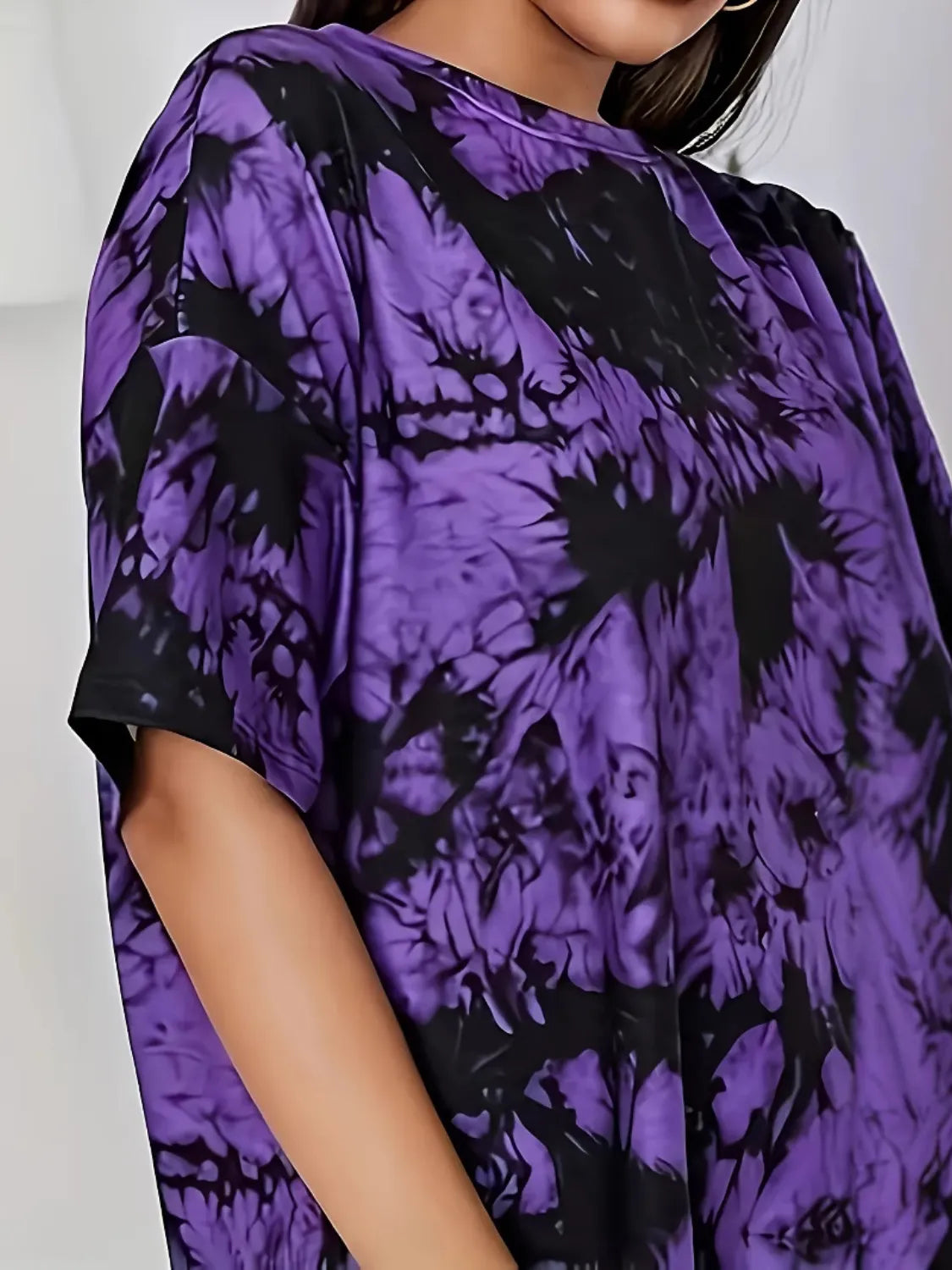 Tie-Dye Round Neck Short Sleeve T-Shirt - Grace Beauty H&C 