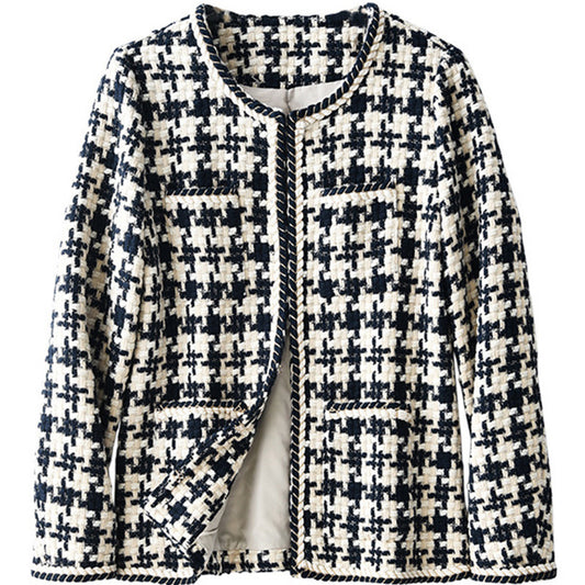 Houndstooth Small Fragrance Jacket Women Clothing - Grace Beauty H&C 