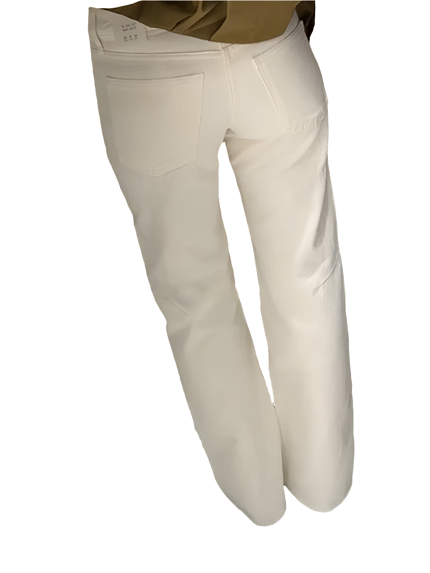 Elegant Women's Low Rise White Denim Jeans - Grace Beauty H&C 