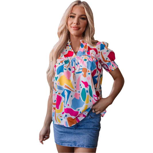Women's Simple V-neck PO'MY Western Style Shirt - Grace Beauty H&C 