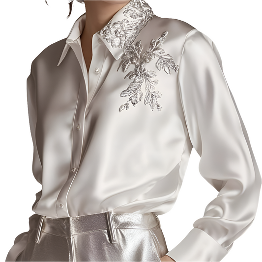 European And American Quality Embroidery Top Shirt Loose - Grace Beauty H&C 
