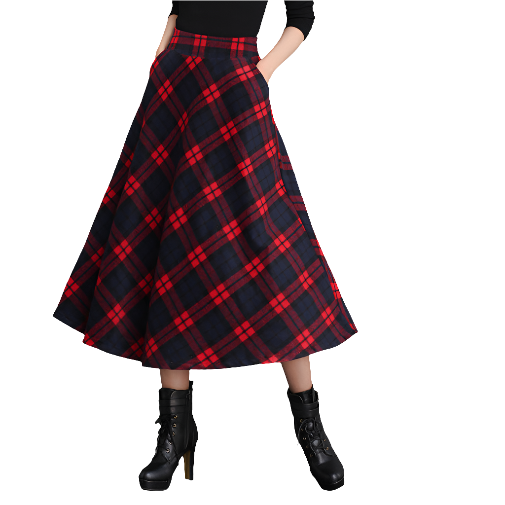 Plaid Maxi Skirt - Grace Beauty H&C 