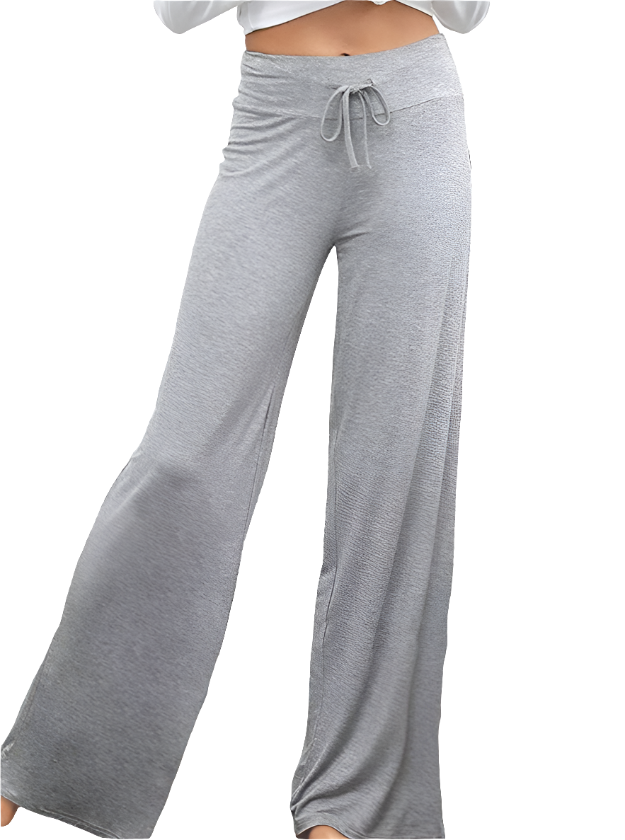 Wide Leg High Waist Elastic Band Casual Pants - Grace Beauty H&C 