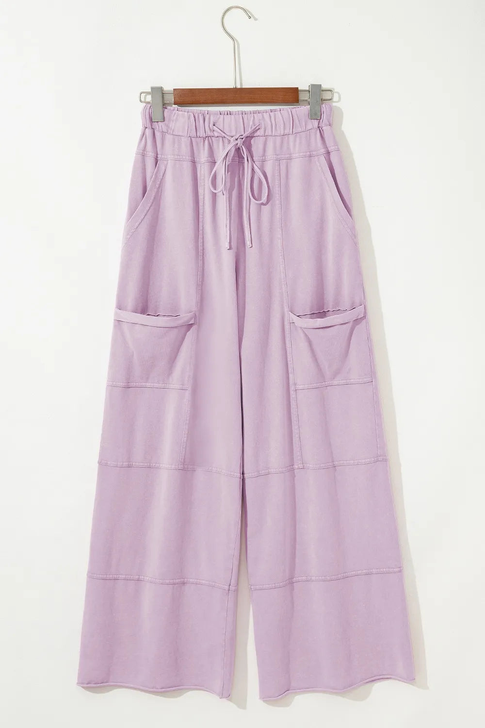 Wide-Leg Cargo Pants with Drawstring Waist - Grace Beauty H&C 