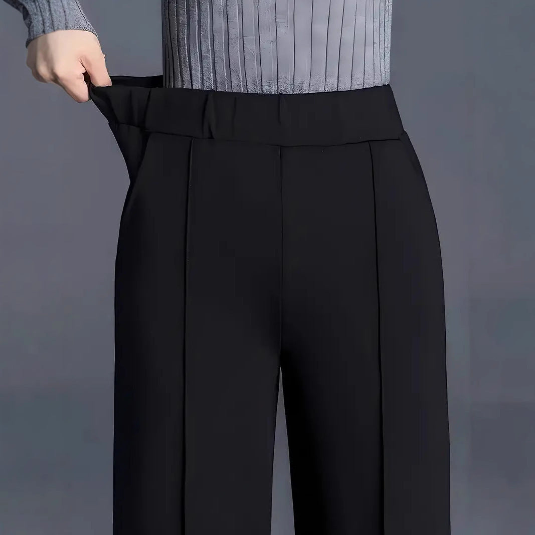 Women's Autumn And Winter Solid Color Wide Leg High Waist Loose And Slimming Casual Pants - Grace Beauty H&C 