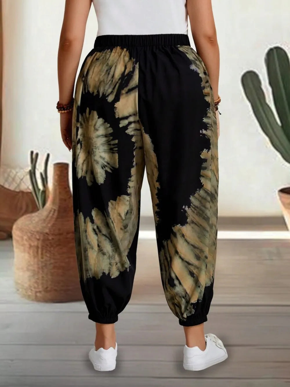Tie-Dye Elastic Waist Pants - Grace Beauty H&C 
