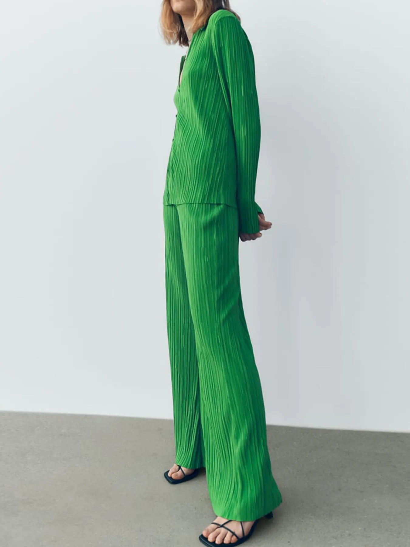 Texture Long Sleeve Top and Pants Lounge Set - Grace Beauty H&C 