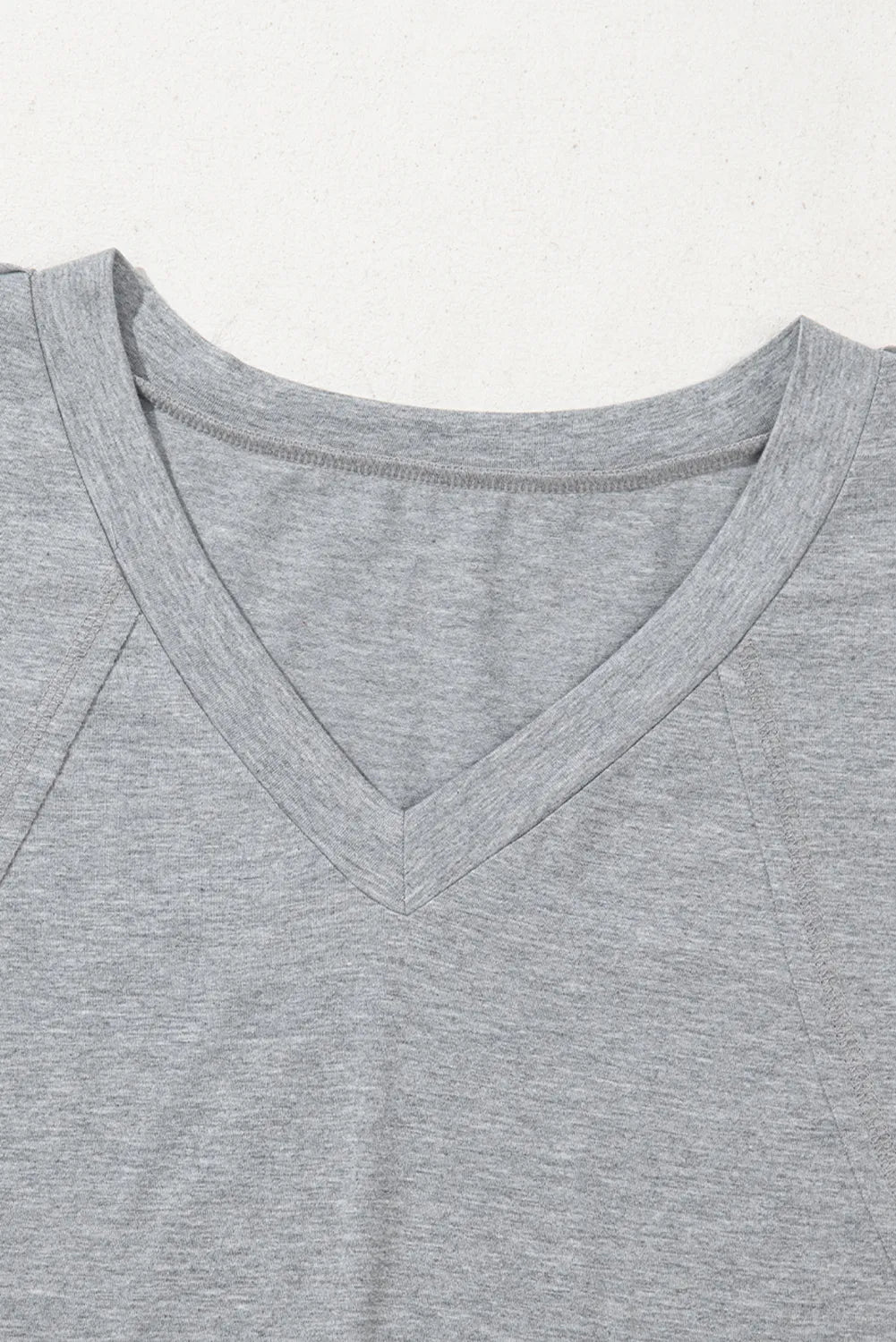 High Raglan Half Sleeve V Neck Oversized T Shirt - Grace Beauty H&C 