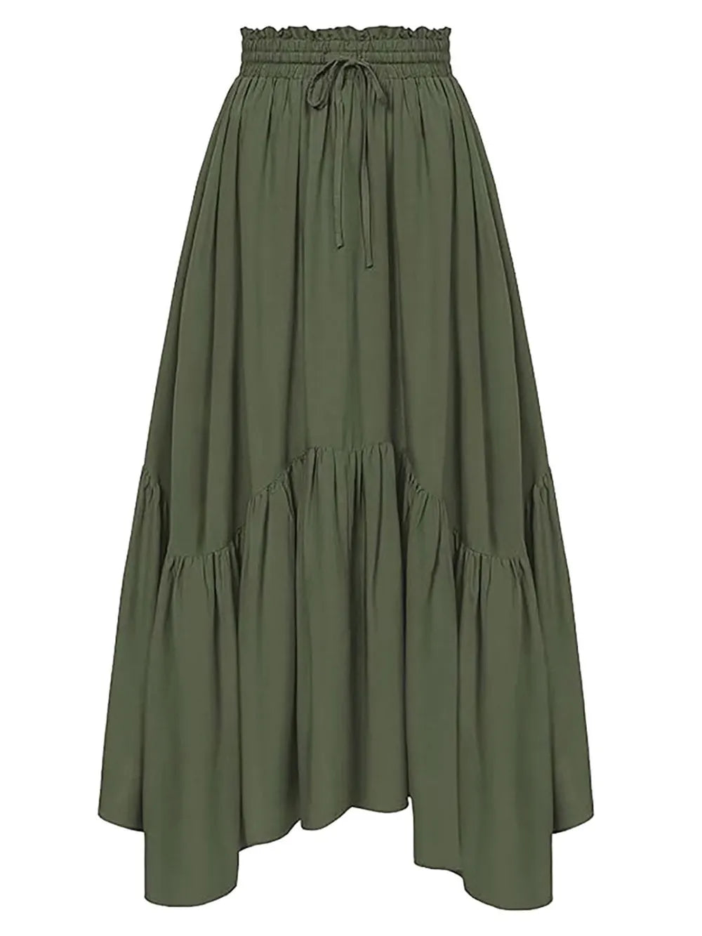 Smocked Waist Band Ruched Layered Skirt - Grace Beauty H&C 