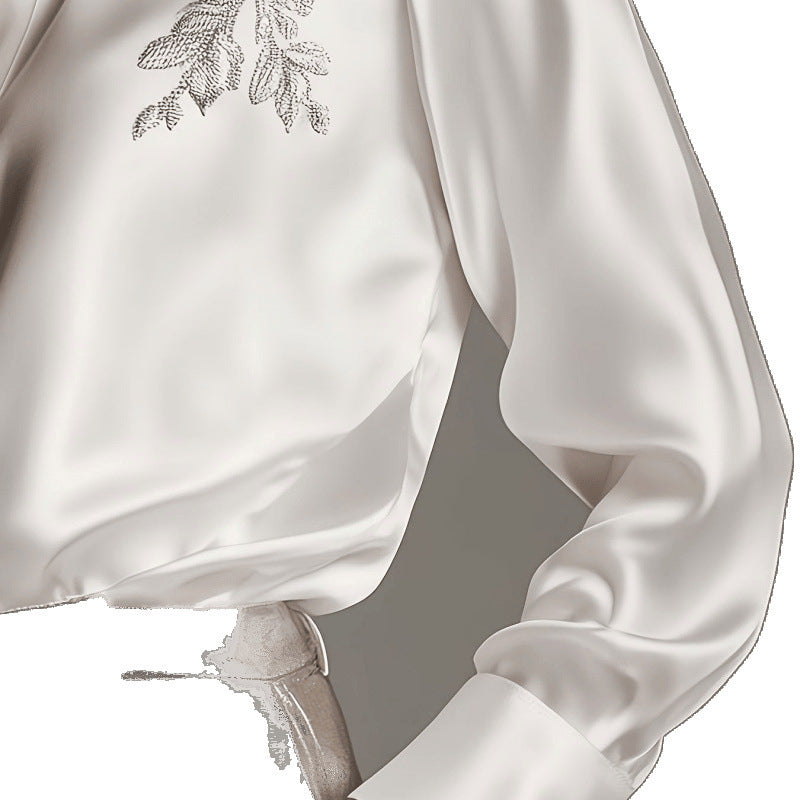European And American Quality Embroidery Top Shirt Loose - Grace Beauty H&C 